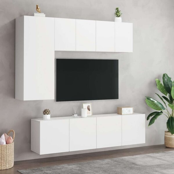 Modern Falra Szerelhető TV Szekrény - Fehér - 60x30x41 cm