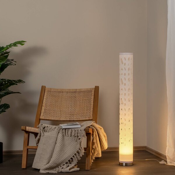 Lindby Alisea álló lámpa, 104 cm, fehér, GU10, Fehér / opál, Nappali / Étkező, Műanyag, Modern