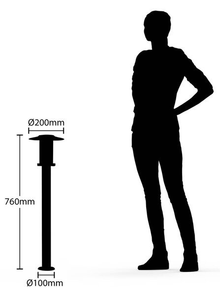 Lindby Gregory LED fali lámpa, 76cm, érzékelő, sötétszürke, IP44, Fekete, Rozsdamentes acél, Modern