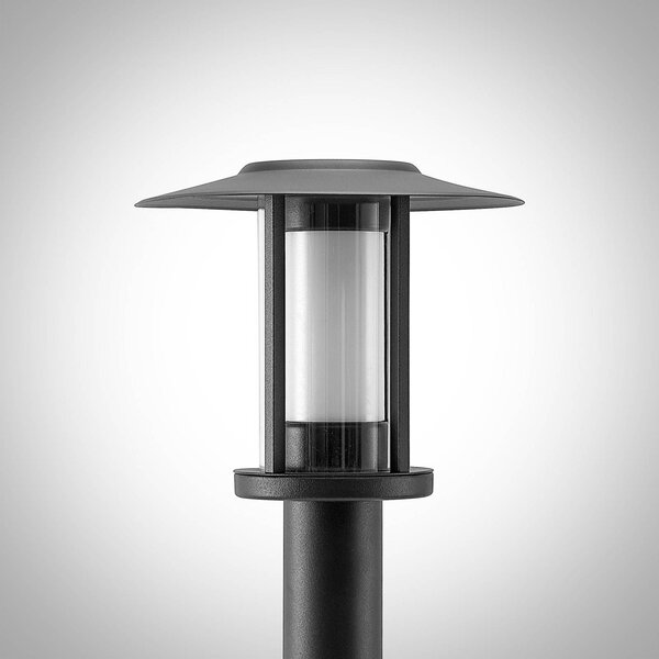 Lindby Gregory LED fali lámpa, 76cm, érzékelő, sötétszürke, IP44, Fekete, Rozsdamentes acél, Modern