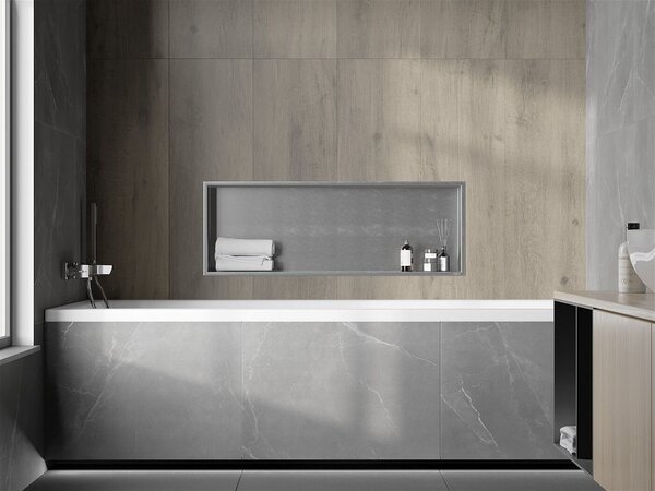 Mexen X-Wall-R falba építhetö polc falfülke 90 x 30 cm, inox - 1910903010 Falfülke