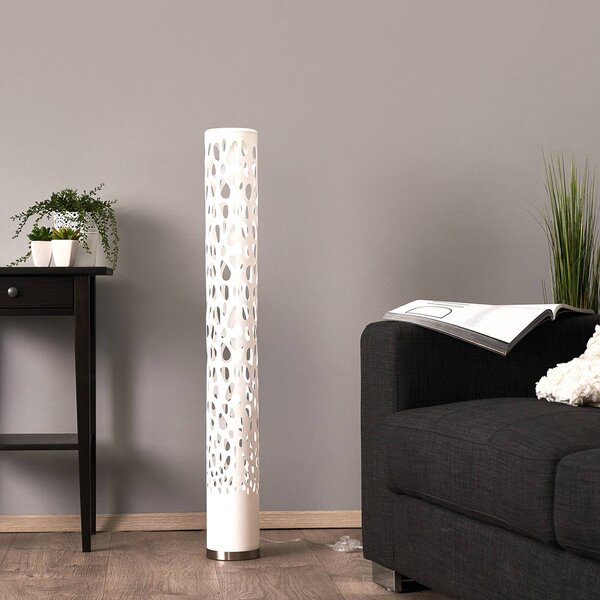 Lindby Alisea álló lámpa, 104 cm, fehér, GU10, Fehér / opál, Nappali / Étkező, Műanyag, Modern