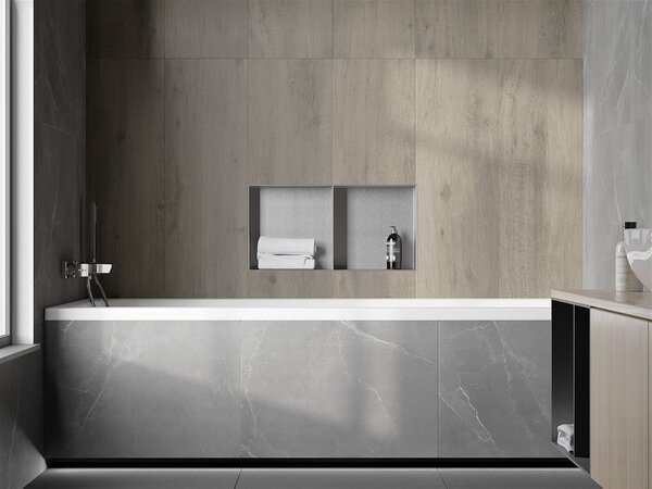 Mexen X-Wall-NR falba építhetö polc falfülke burkolható keret polcal 60 x 30 cm, inox - 1911603010S Falfülke