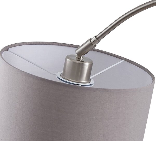 Lindby Keriba álló világítás, nikkel/szürke, szövet, 150 cm, E27, Alu / szürke / cink, Nappali / Étkező, fém, Modern