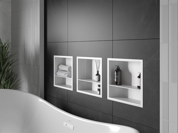 Mexen X-Wall-R falba építhetö polc falfülke polcal 30 x 30 cm, fehér - 1920303010S Falfülke
