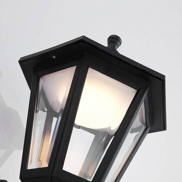 Lindby LED kültéri fali lámpa Iavo, fekete, lámpa, 38 cm, Fekete, Műanyag, Antik