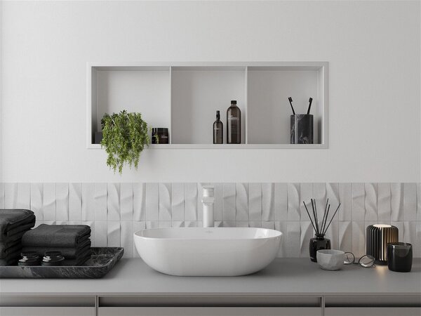 Mexen X-Wall-R falba építhetö polc falfülke polcal 90 x 30 cm, fehér - 1920903010S Falfülke