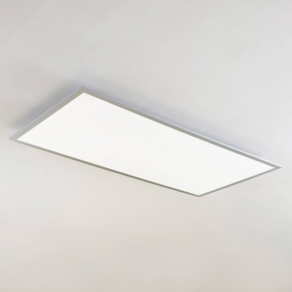 Lindby LED mennyezeti lámpa Zento, 120 cm, ezüst, 4000 K, Alu / szürke / cink, Konyha, Műanyag, Modern