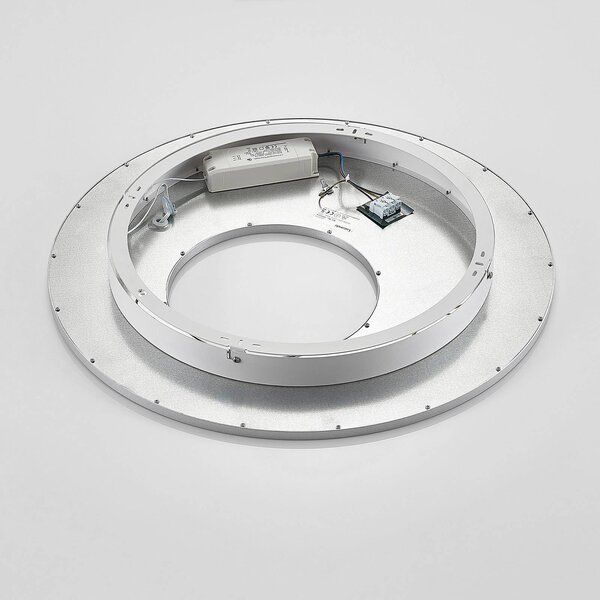 Lucande Durun LED mennyezeti lámpa, dimm, CCT, kerek, 60cm, dimmelhető, Alu / szürke / cink, Konyha, Műanyag, Modern