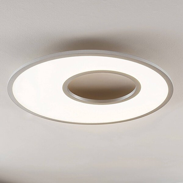 Lucande Durun LED mennyezeti lámpa, dimm, CCT, kerek, 60cm, dimmelhető, Alu / szürke / cink, Konyha, Műanyag, Modern