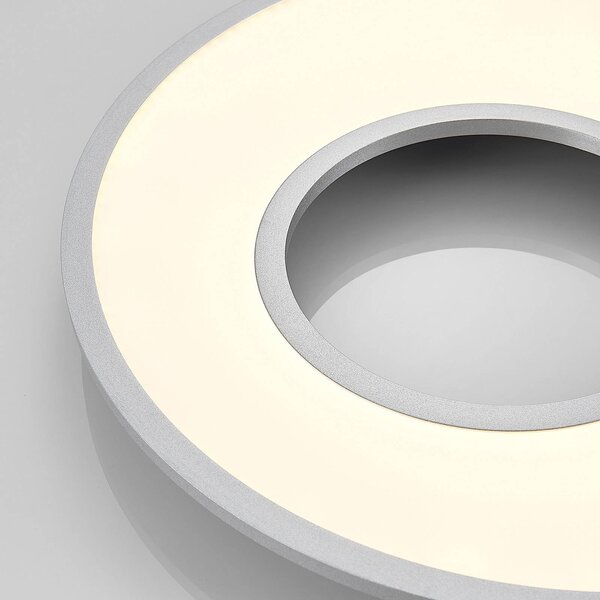 Lucande Durun LED mennyezeti lámpa, dimm, CCT, kerek, 60cm, dimmelhető, Alu / szürke / cink, Konyha, Műanyag, Modern