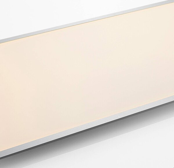 Lindby LED mennyezeti lámpa Zento, 120 cm, ezüst, 4000 K, Alu / szürke / cink, Konyha, Műanyag, Modern