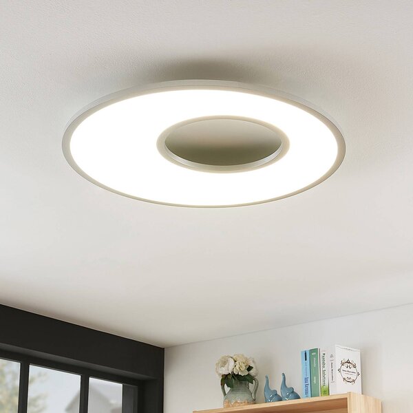 Lucande Durun LED mennyezeti lámpa, dimm, CCT, kerek, 60cm, dimmelhető, Alu / szürke / cink, Konyha, Műanyag, Modern