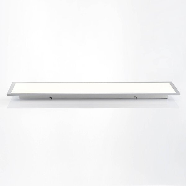Lindby Smart LED mennyezeti panel Kjetil 120 x 30 cm Tuya RGB CCT, dimmelhető, Alu / szürke / cink, Dolgozószoba / Iroda, Alumínium, Modern