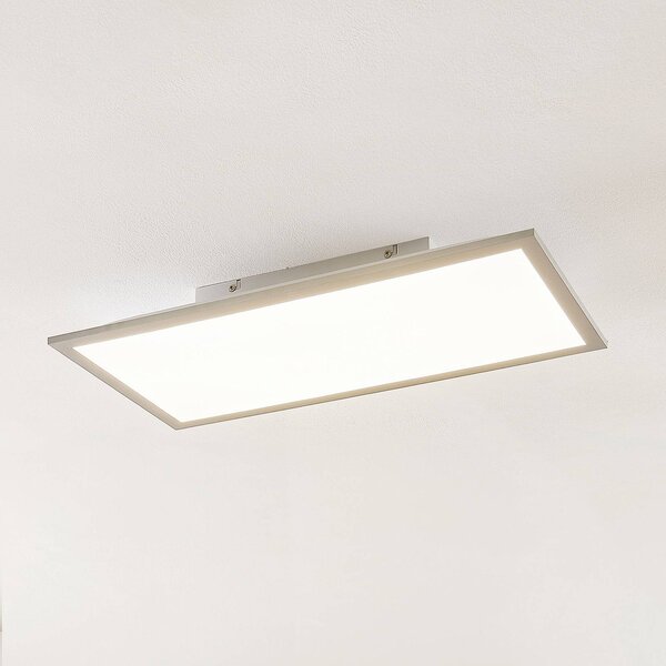 Lindby LED panel Stenley, 4000 K, 60 cm x 30 cm, ezüst/fehér, Fehér / opál, Konyha, Műanyag, Modern