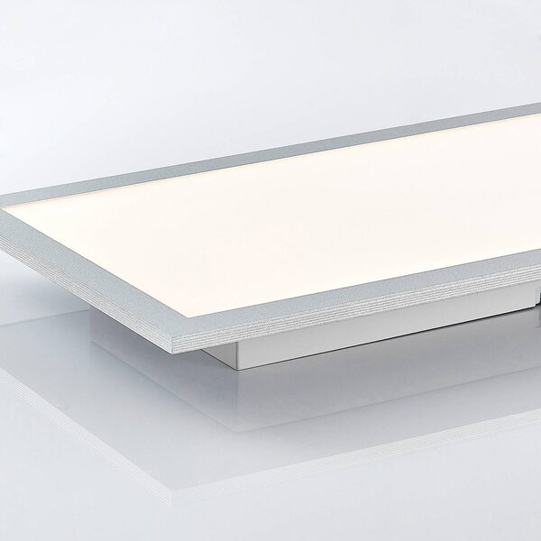 Lindby Smart LED mennyezeti panel Kjetil 120 x 30 cm Tuya RGB CCT, dimmelhető, Alu / szürke / cink, Dolgozószoba / Iroda, Alumínium, Modern