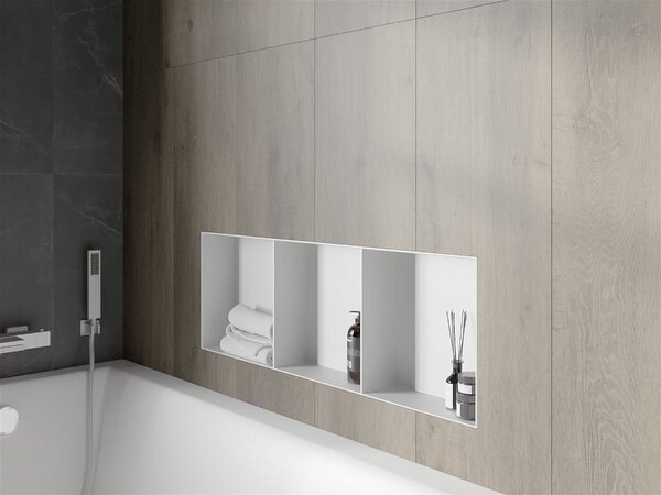 Mexen X-Wall-NR falba építhetö polc falfülke burkolható keret polcal 90 x 30 cm, fehér - 1921903010S Falfülke