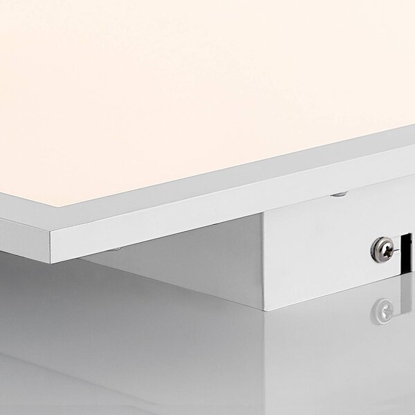 Lindby LED panel Quais, 40 x cm, fehér, alumínium, 4,000K, Fehér / opál, Konyha, Alumínium, Modern