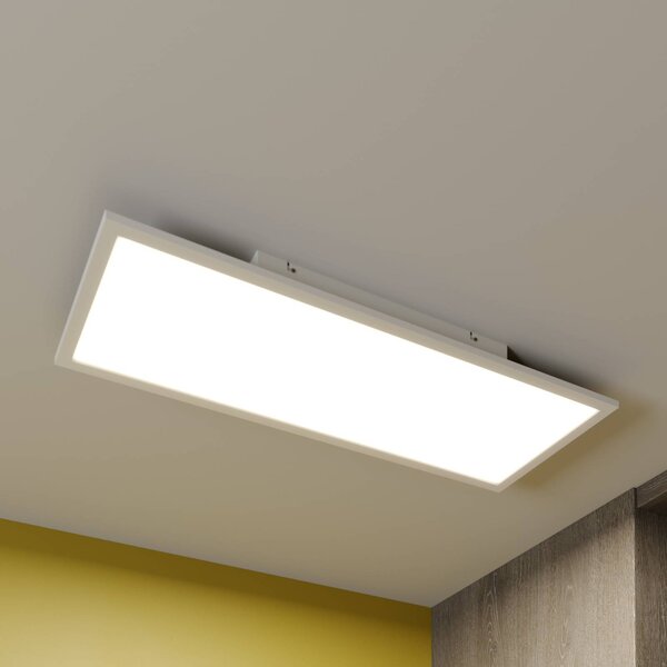 Lindby Luay LED panel, 80 x 30 cm, fehér, 3000-6000K, dimmelhető, Fehér / opál, Konyha, Műanyag, Modern