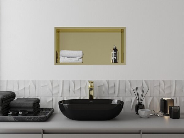 Mexen X-Wall-R falba építhetö polc falfülke 60 x 30 cm, arany - 1950603010 Falfülke