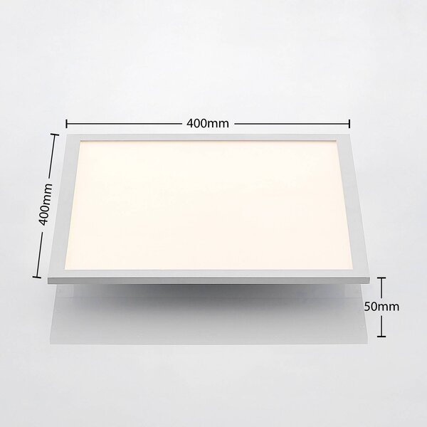Lindby LED panel Quais, 40 x cm, fehér, alumínium, 4,000K, Fehér / opál, Konyha, Alumínium, Modern