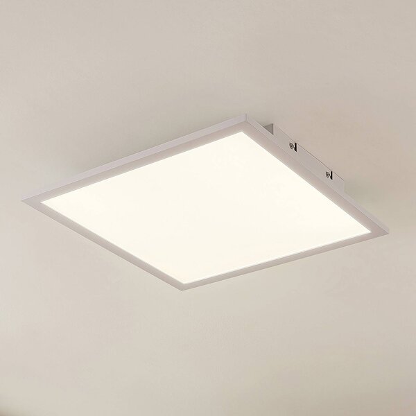 Lindby LED panel Quais, 40 x cm, fehér, alumínium, 4,000K, Fehér / opál, Konyha, Alumínium, Modern
