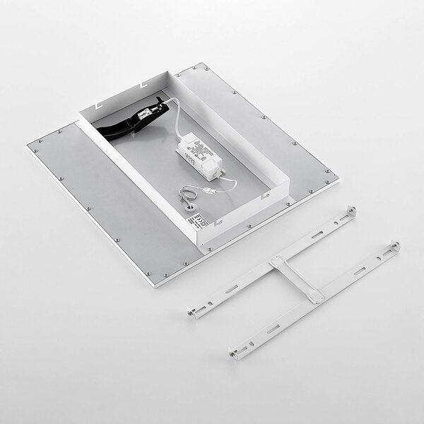 Lindby LED panel Quais, 40 x cm, fehér, alumínium, 4,000K, Fehér / opál, Konyha, Alumínium, Modern