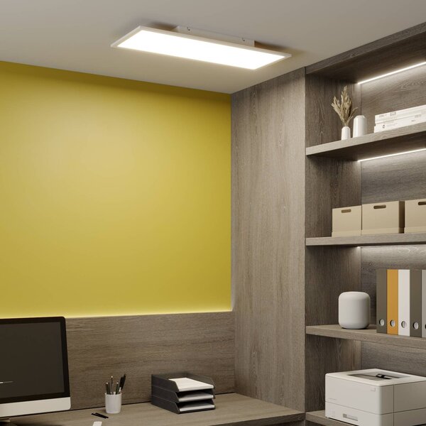 Lindby Luay LED panel, 80 x 30 cm, fehér, 3000-6000K, dimmelhető, Fehér / opál, Konyha, Műanyag, Modern