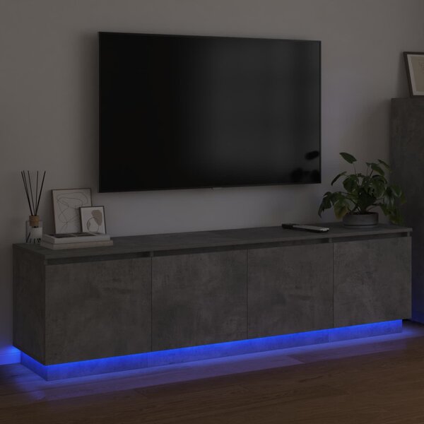 TV szekrény 180 x 38 x 49 cm Beton Szürke Szerelt Fa