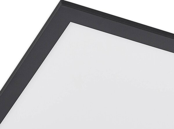 Lindby LED panel Nelios, 62 x cm, CCT, fekete, fém, dimmelhető, Fekete, Konyha, Alumínium, Modern