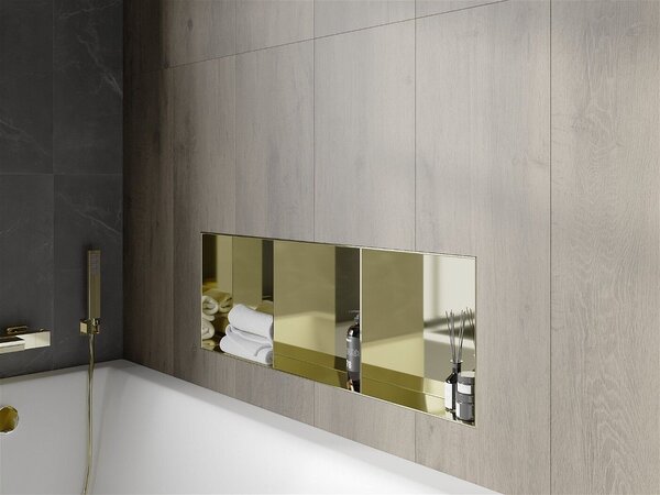 Mexen X-Wall-NR falba építhetö polc falfülke burkolható keret polcal 90 x 30 cm, arany - 1951903010S Falfülke