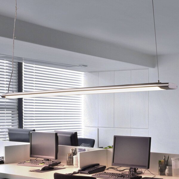 Arcchio Vinca LED-es függőlámpa, 120 cm, 3.450 lm, 4.000 K, Alu / szürke / cink, Dolgozószoba / Iroda, Műanyag, Modern