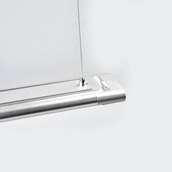 Arcchio Vinca LED-es függőlámpa, 120 cm, 3.450 lm, 4.000 K, Alu / szürke / cink, Dolgozószoba / Iroda, Műanyag, Modern