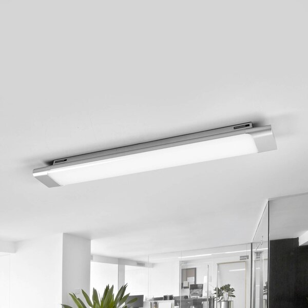 Arcchio Vinca LED mennyezeti lámpa, 60 cm, 1.620 lm, 4.000 K, Alu / szürke / cink, Dolgozószoba / Iroda, Műanyag, Modern