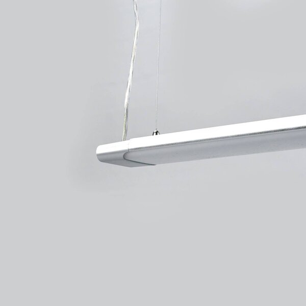 Arcchio Vinca LED-es függőlámpa, 120 cm, 3.450 lm, 4.000 K, Alu / szürke / cink, Dolgozószoba / Iroda, Műanyag, Modern