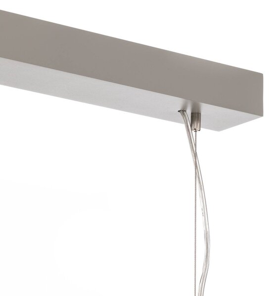 Arcchio LED-es függőlámpa Dorean, ezüst, fém, 120cm, dimmelhető, Alu / szürke / cink, Dolgozószoba / Iroda, fém, Modern