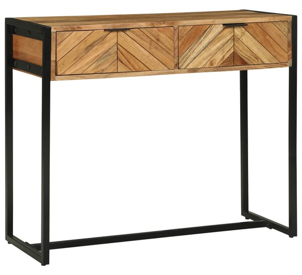 Konzolasztal fiókkal Barna 90 x 35 x 75 cm Tömör Akácfa
