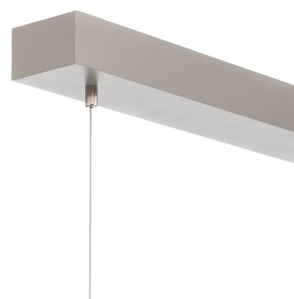 Arcchio LED-es függőlámpa Dorean, ezüst, fém, 120cm, dimmelhető, Alu / szürke / cink, Dolgozószoba / Iroda, fém, Modern