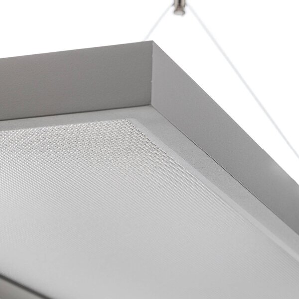 Arcchio LED-es függőlámpa Dorean, ezüst, fém, 120cm, dimmelhető, Alu / szürke / cink, Dolgozószoba / Iroda, fém, Modern