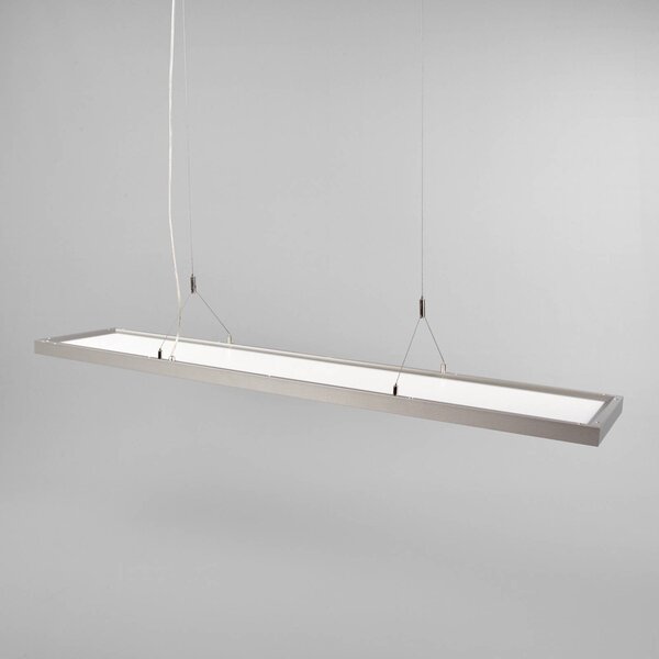 Arcchio LED-es függőlámpa Dorean, ezüst, fém, 120cm, dimmelhető, Alu / szürke / cink, Dolgozószoba / Iroda, fém, Modern