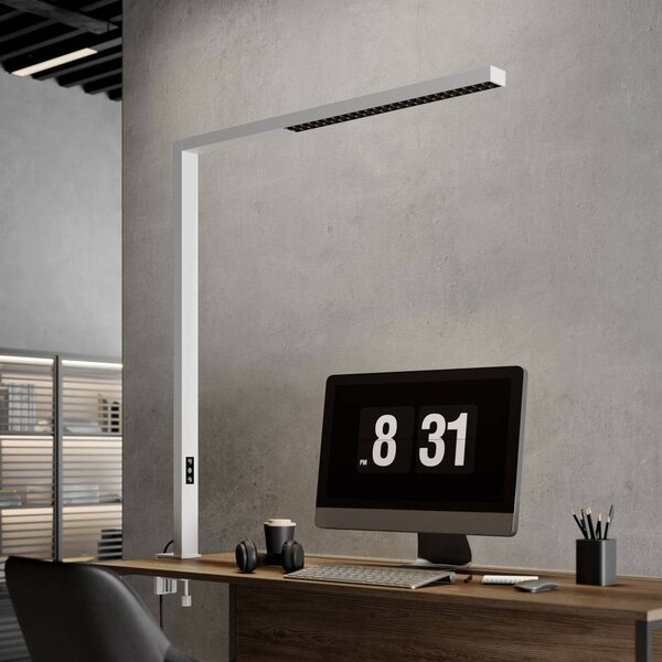 Arcchio LED irodai lámpatest Jolinda, fehér, fém, fényerőszabályzóval, dimmelhető, Fehér / opál, Dolgozószoba / Iroda, Alumínium, Modern