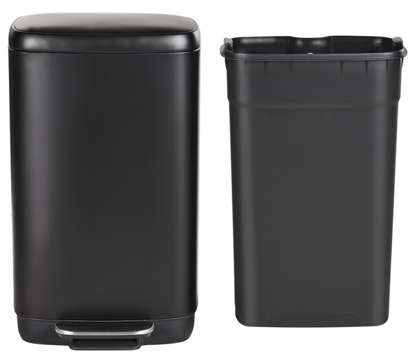 Pedálos szemetes kuka 30 L ECOCOLLECT Fém Fekete
