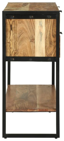 Konzolasztal fiókkal Barna 90 x 35 x 80 cm Tömör Akácfa