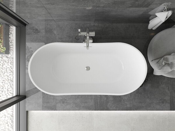 Luxury Montana szabadon álló fürdökád akril 150 x 75 cm, fehér/fekete - 52011507575 Térben álló kád