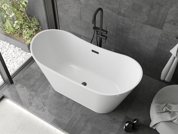 Luxury Montana szabadon álló fürdökád akril 150 x 72 cm, fehér, leeresztö fekete - 52011507500-B Térben álló kád