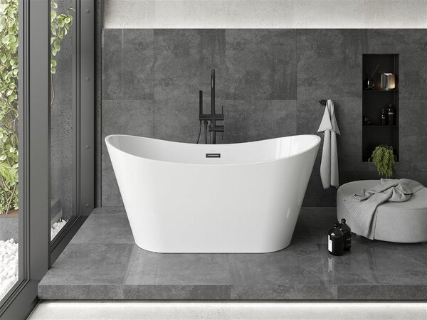 Luxury Montana szabadon álló fürdökád akril 150 x 72 cm, fehér, leeresztö fekete - 52011507500-B Térben álló kád