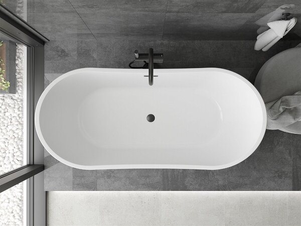 Luxury Montana szabadon álló fürdökád akril 170 x 80 cm, fehér, leeresztö fekete - 52011708000-B Térben álló kád