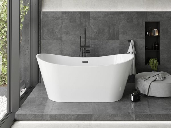 Luxury Montana szabadon álló fürdökád akril 170 x 80 cm, fehér, leeresztö fekete - 52011708000-B Térben álló kád