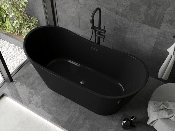 Luxury Montana szabadon álló fürdökád akril 170 x 80 cm, fekete, leeresztö fekete - 52011708070-B Térben álló kád
