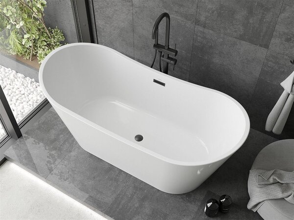 Luxury Montana szabadon álló fürdökád akril 170 x 80 cm, fehér, leeresztö fekete - 52011708000-B Térben álló kád